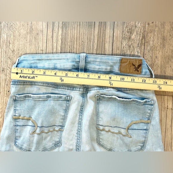 American Eagle Skinny Jeans Womens Size 2 Blue Denim Light Wash Super Stretch - Picture 6 of 6